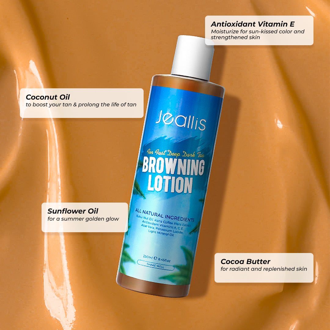 Jeallis Browning Lotion | Sun Tanning Lotion | Outdoor Tan Accelerator Lotion For Outdoor Sun