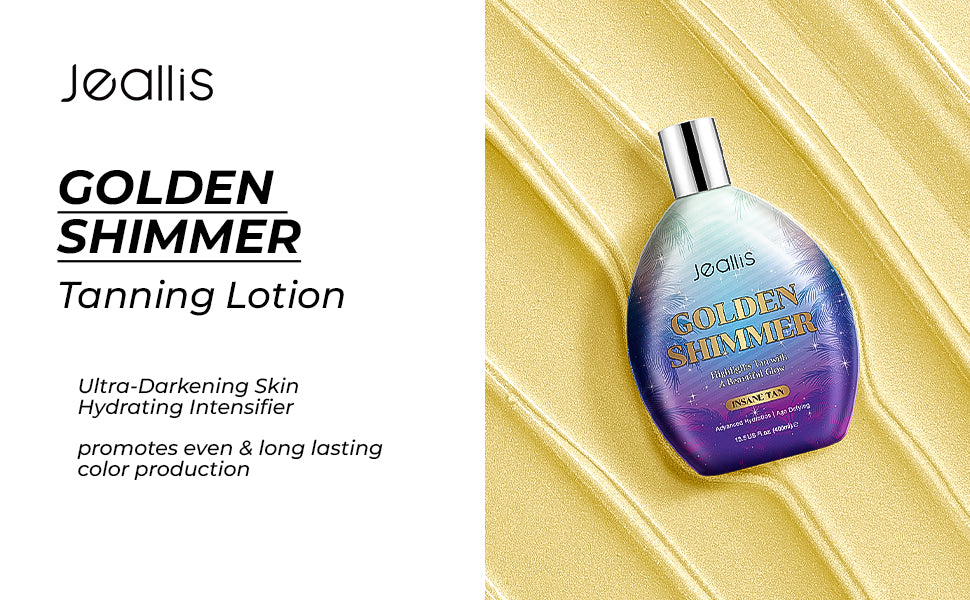 Jeallis Golden Shimmer Tanning Lotion For Outdoor Sun and Tanning Beds