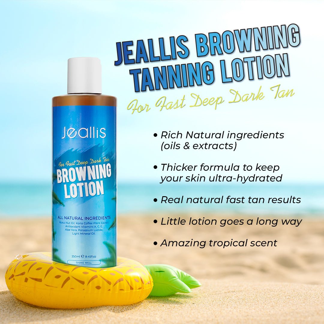 Jeallis Browning Lotion | Sun Tanning Lotion | Outdoor Tan Accelerator Lotion For Outdoor Sun