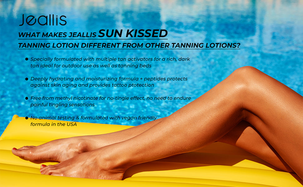 Jeallis Sunkissed Tanning Lotion for Indoor Tanning Beds & Outdoor Sun