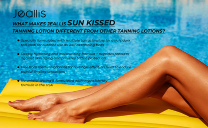 Jeallis Sunkissed Tanning Lotion for Indoor Tanning Beds & Outdoor Sun