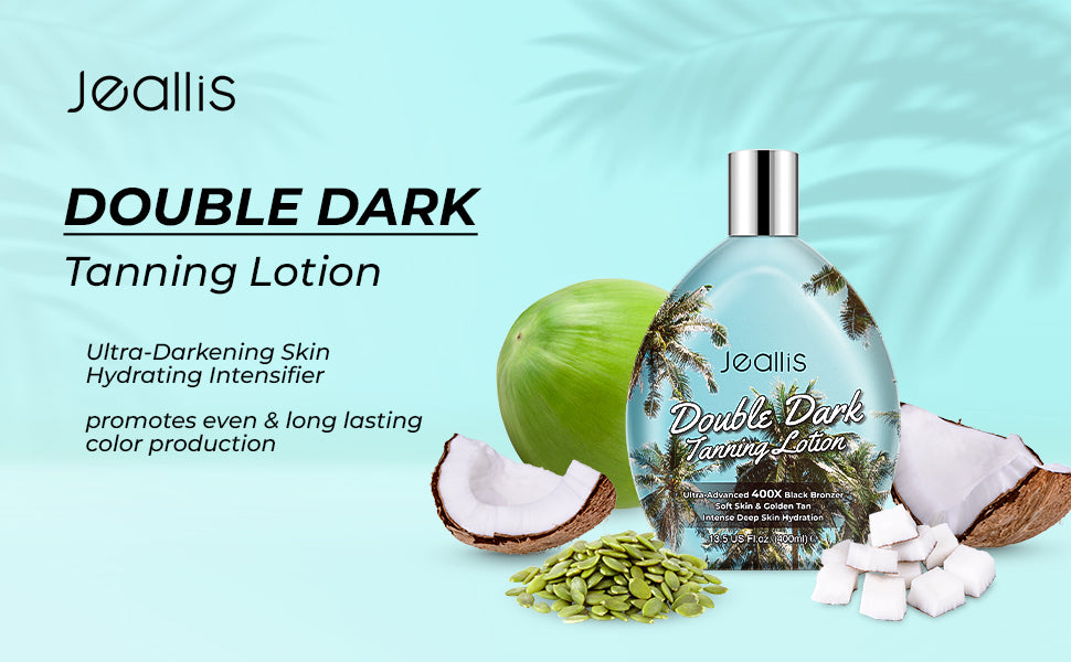 Jeallis Double Dark Tanning Lotion for Tanning Beds and Outdoor Sun