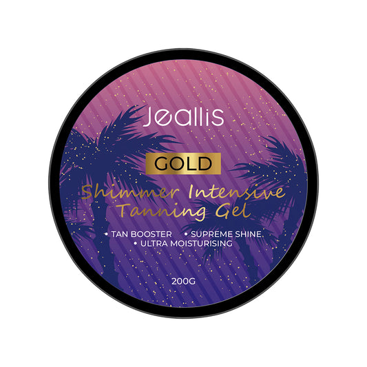 Jeallis Gold Shimmer Gel Autobronzant Intensif | Lit de bronzage et accélérateur de bronzage Sunkissed | Mangue 200g