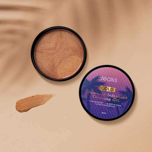 Jeallis Gold Shimmer Intensive Tanning Gel | Sunkissed Tanning Bed & Sun Tan Accelerator | Mango 200g